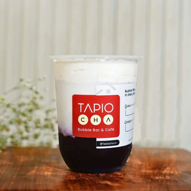 Blueberry Milk Cloud with cheese foam